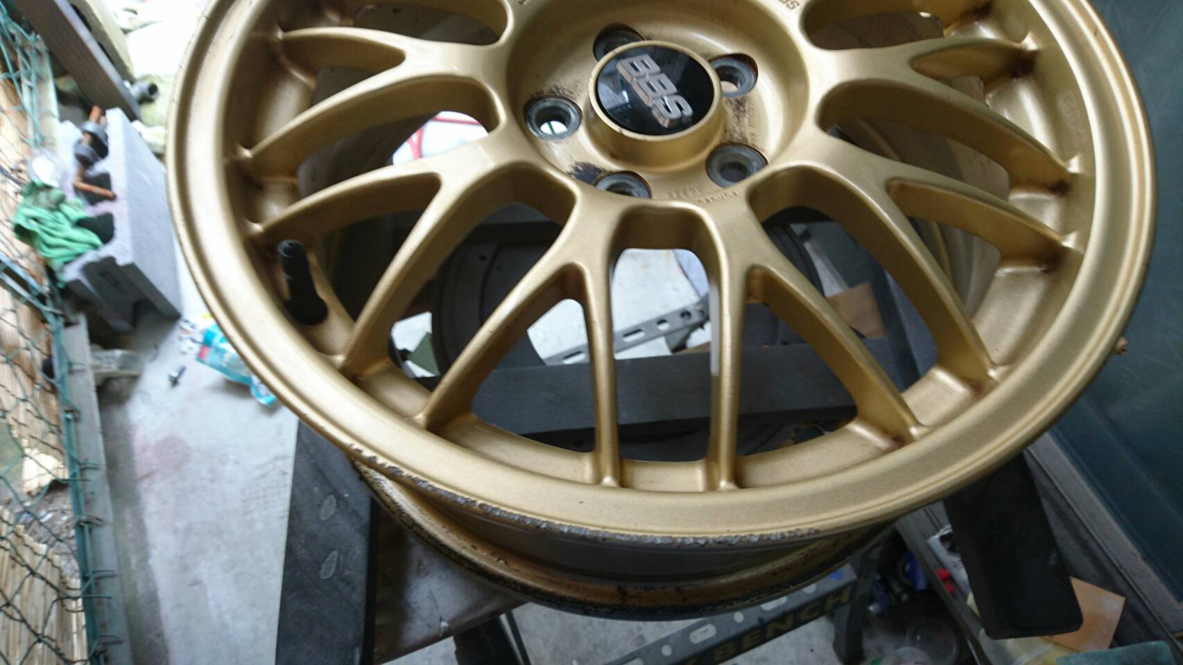 BBSのホイールリペア　施工前
