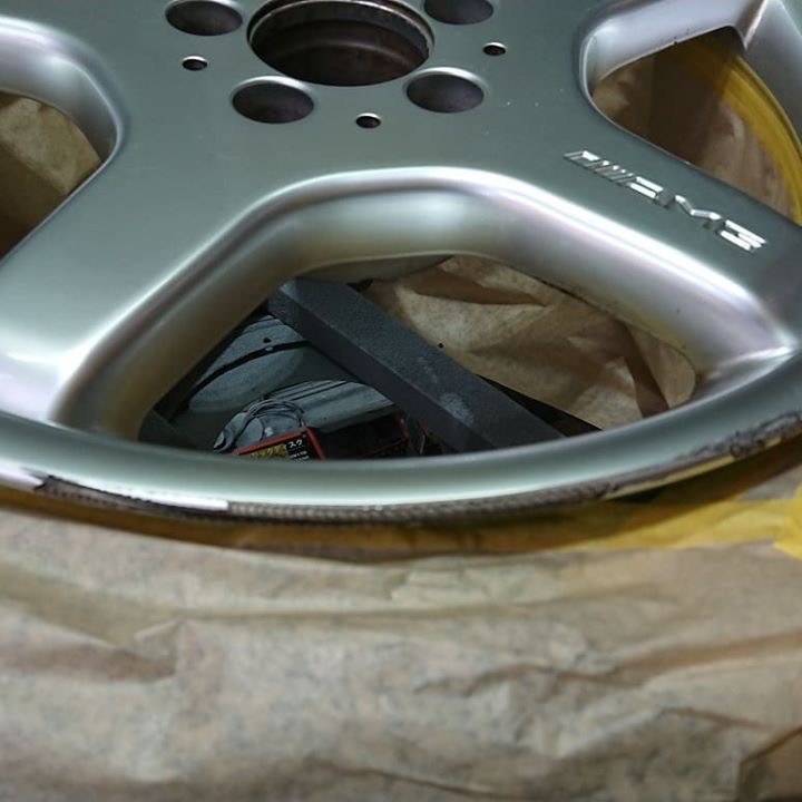 AMG ハイパーシルバーホイール 施工前