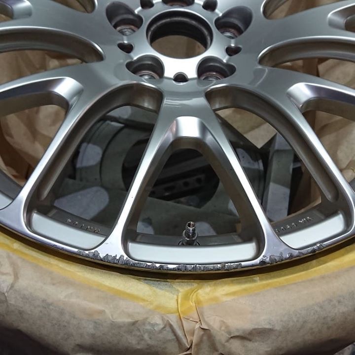 BBSホイール リム傷 施工前