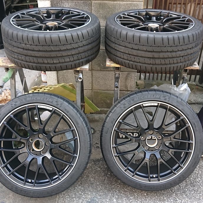 AMGマットブラックホイール 施工後
